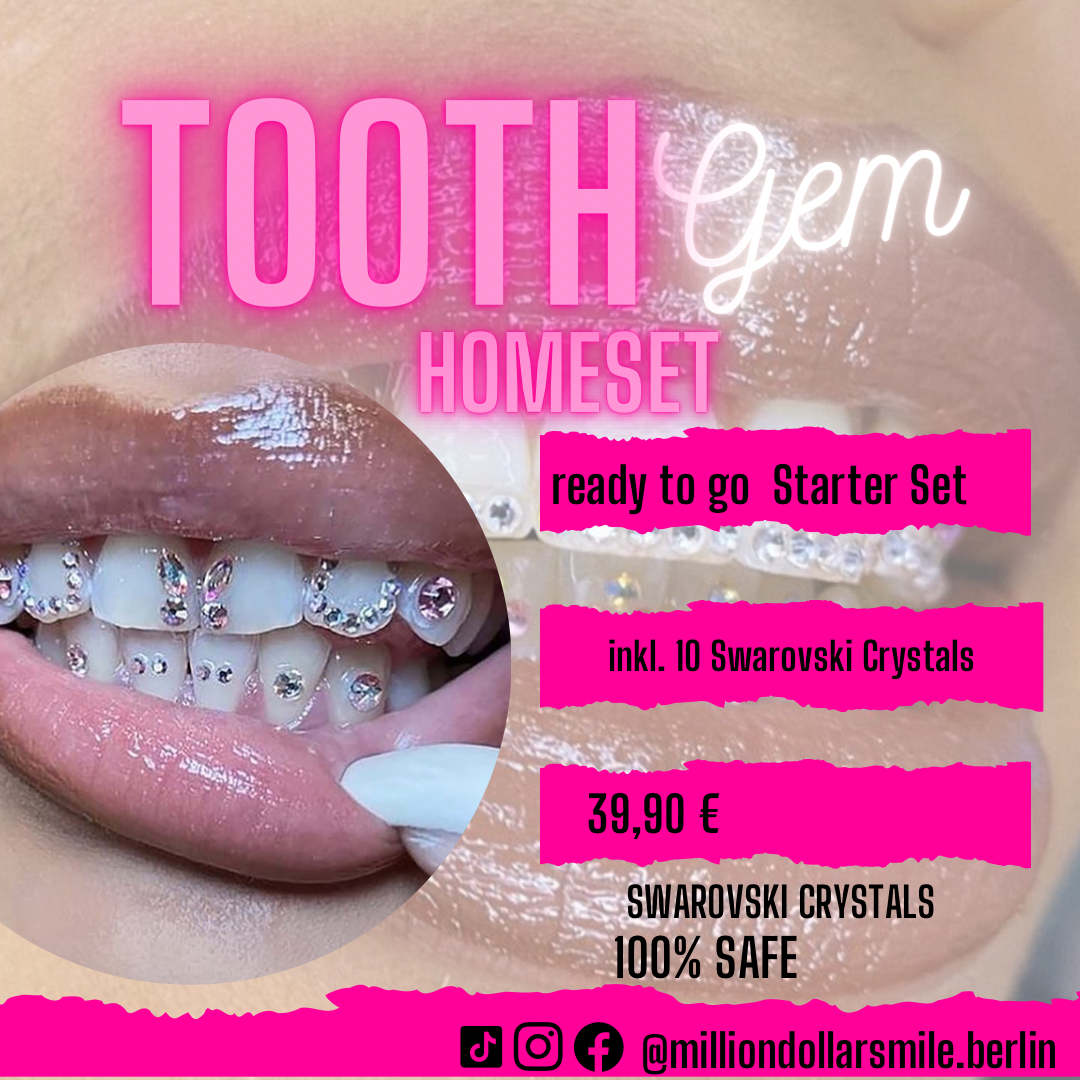 DIY HOME SET TOOTH GEMS Zahnschmuck inkl 10 Swarovski Crystals